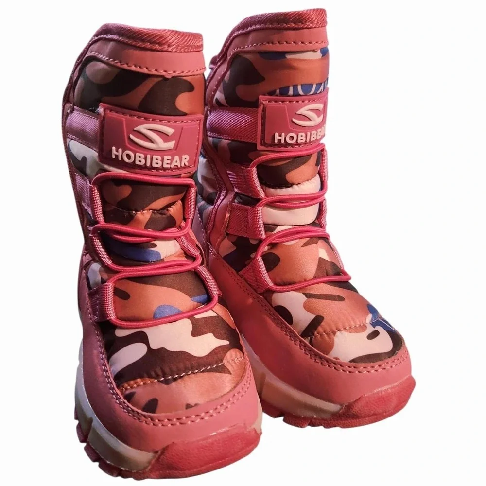 Pink Camo Winter Boots Size 8 HOBIBEAR Kids ❄️